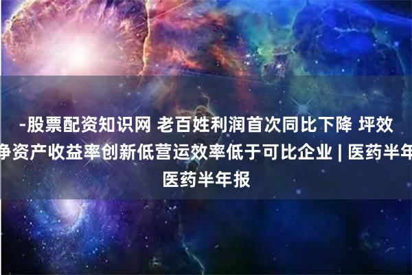 -股票配资知识网 老百姓利润首次同比下降 坪效、净资产收益率创新低营运效率低于可比企业 | 医药半年报