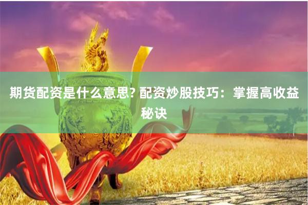 期货配资是什么意思? 配资炒股技巧：掌握高收益秘诀